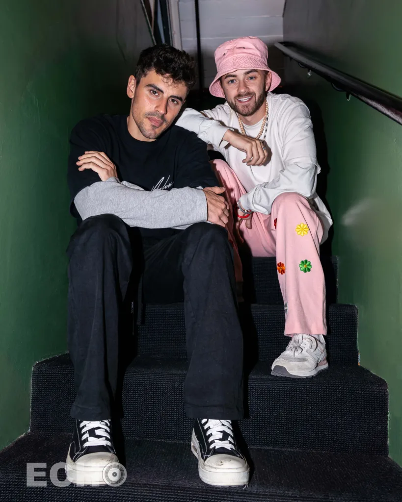 Photo of Jack & Jack posing backstage at Brighton Music Hall