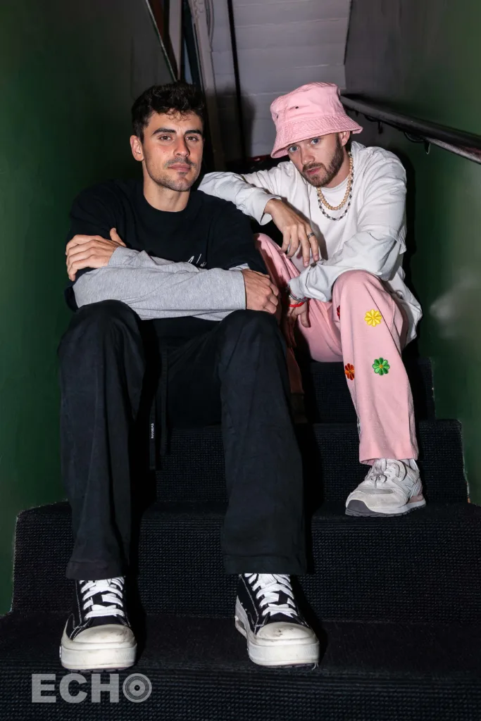 Photo of Jack & Jack posing backstage at Brighton Music Hall