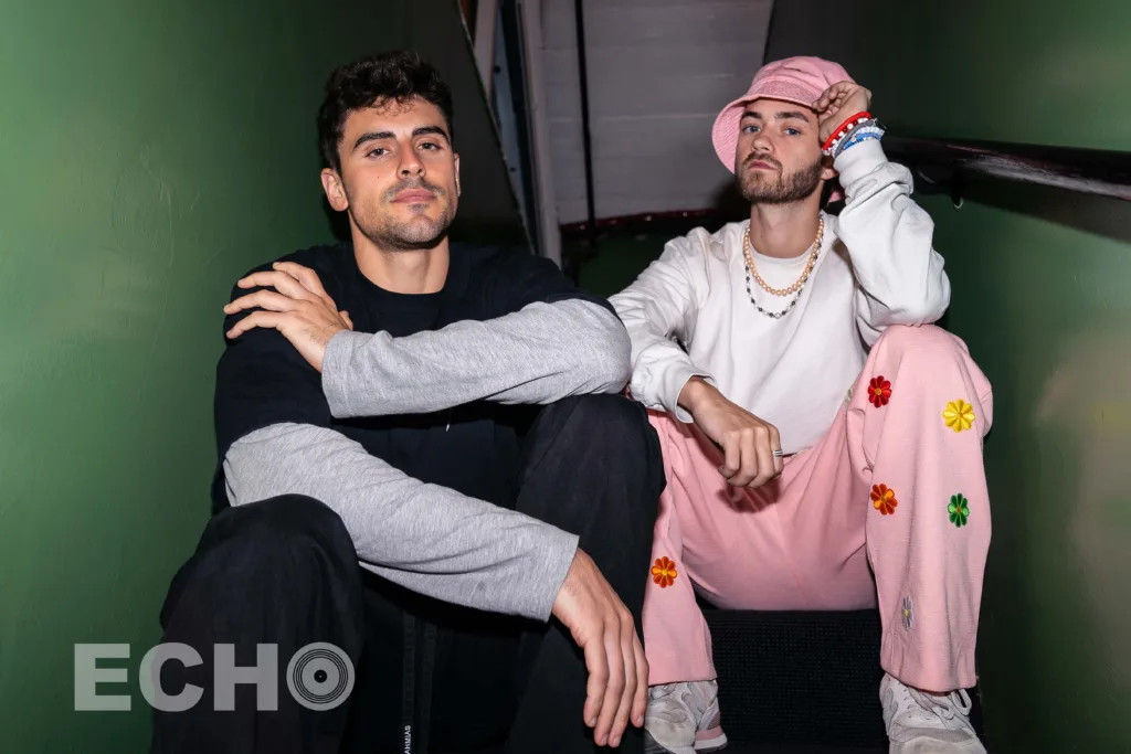 Photo of Jack & Jack posing backstage at Brighton Music Hall