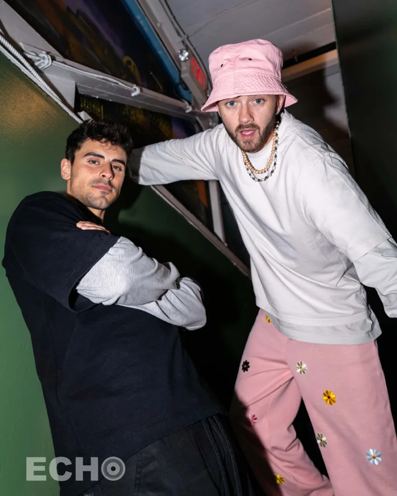 Photo of Jack & Jack posing backstage at Brighton Music Hall