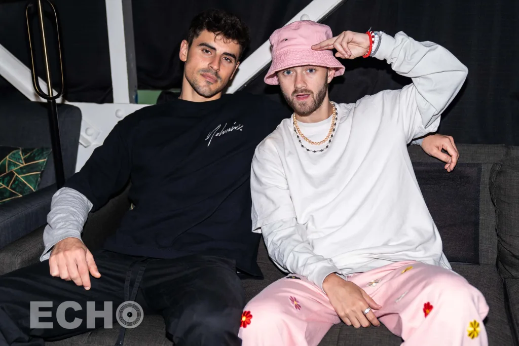 Photo of Jack & Jack posing backstage at Brighton Music Hall