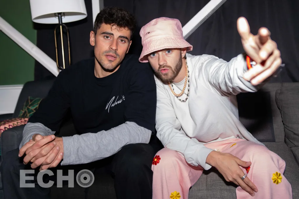 Photo of Jack & Jack posing backstage at Brighton Music Hall