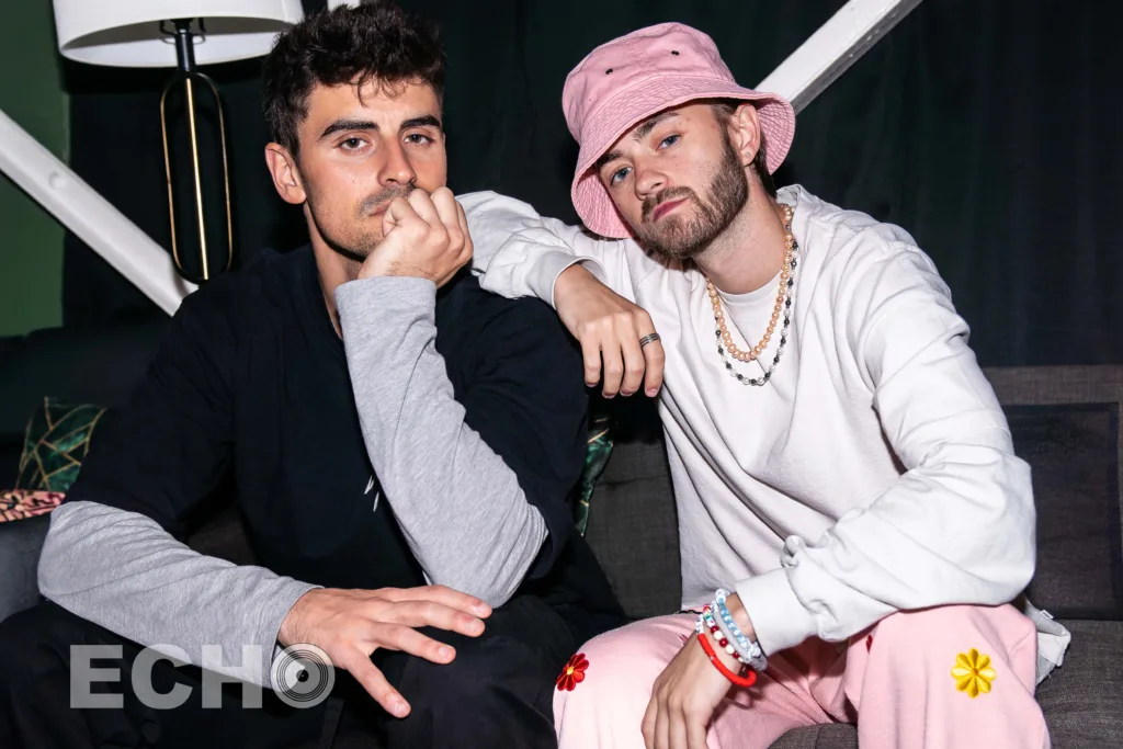 Photo of Jack & Jack posing backstage at Brighton Music Hall