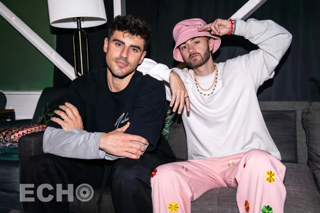 Photo of Jack & Jack posing backstage at Brighton Music Hall