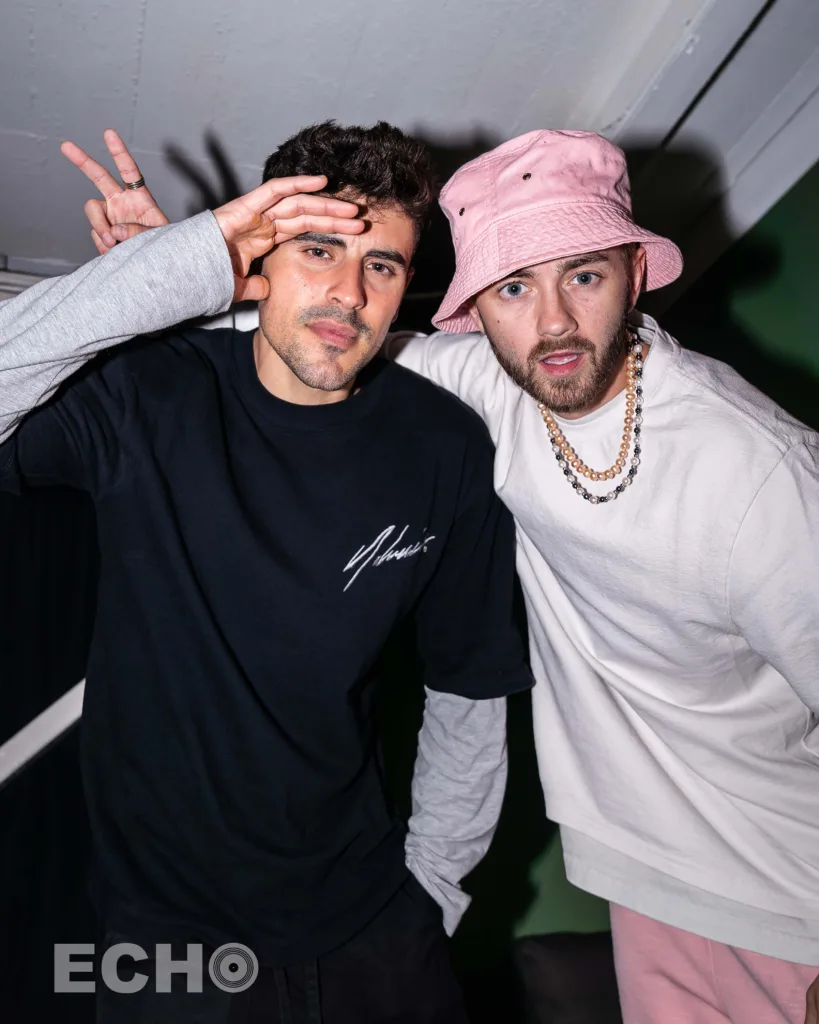 Photo of Jack & Jack posing backstage at Brighton Music Hall